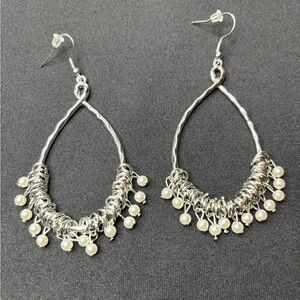 Teardrop with Pearls Hoops